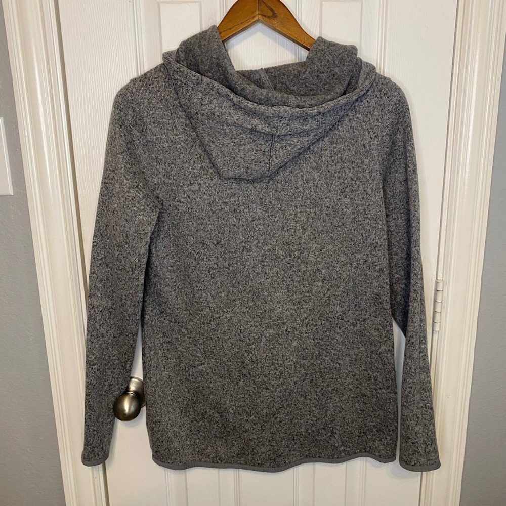 Old Navy Active Go Dry Mens Medium Pullover Hoodie Grey Fleece Zip Pocket - Picture 3 of 4